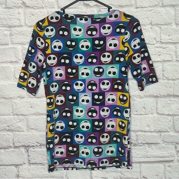 Lularoe x Disney Nightmare Before Christmas Jack Skellington Color Block Tee - Picture 4 of 10